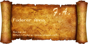 Fuderer Anna névjegykártya